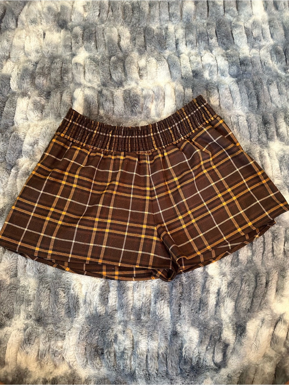Free People Brown Plaid A-Line Mini Skort - Picture 2 of 3